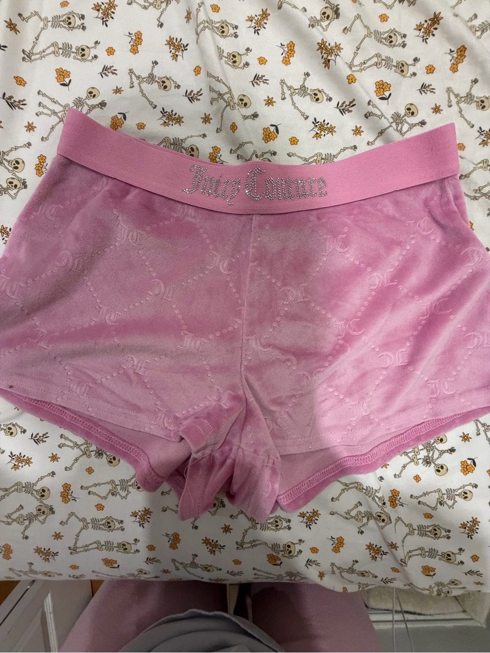 Juicy Couture Pink Velour Lounge Shorts with Branded Waistband